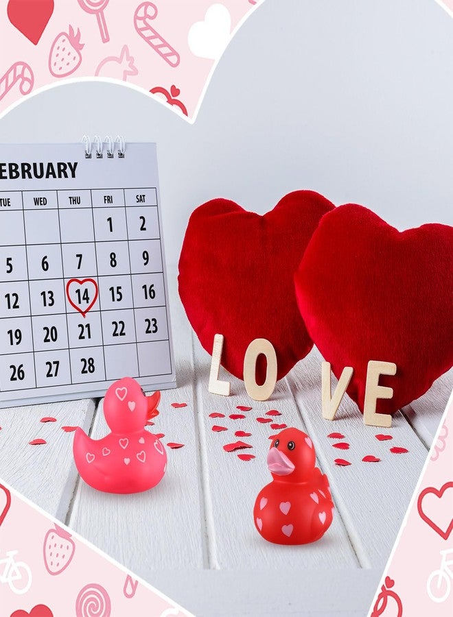 جيريفي بطتان مطاطيتان كبيرتان من جيريفاي، مقاس 3 بوصات، لعيد الحب، عبوة من قطعتين، بطتان مطاطيتان كبيرتان باللونين الأحمر والوردي على شكل قلب، مناسبتان لحمام السباحة وحوض الاستحمام، ألعاب، هدايا للحفلات، زينة، جوائز صفية، هدايا تبادل. - Image 3